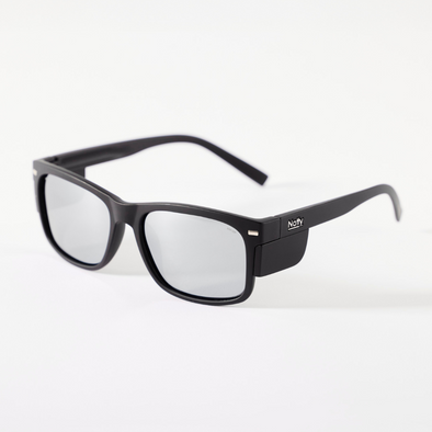 Kenneth Matte Black Frame / Silver Mirror Polarised Lens Safety Glasses