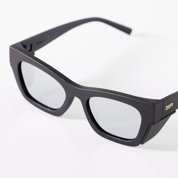 Browse Matte Black / Silver Mirror Lens Safety Glasses