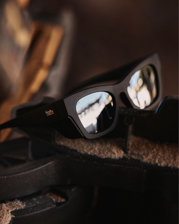 Browse Matte Black / Silver Mirror Lens Safety Glasses