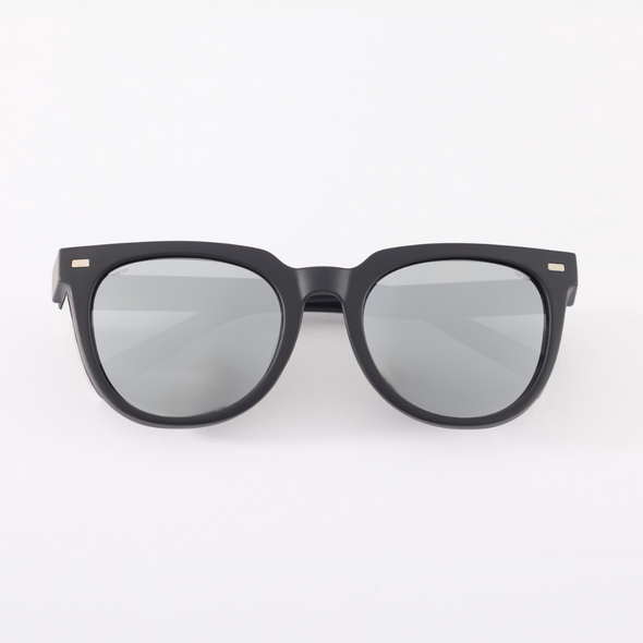 Roys Matte Black / Silver Mirror Lens Polarised Safety Glasses