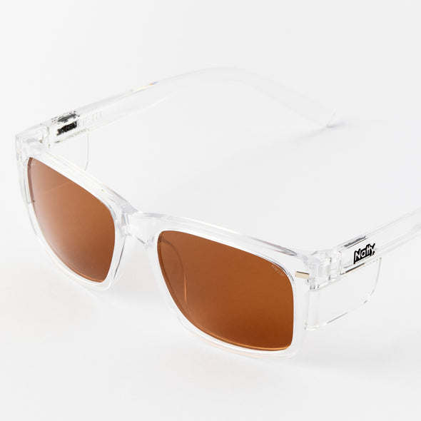 Kenneth Clear Frame / Brown Lens Polarised Safety Glasses