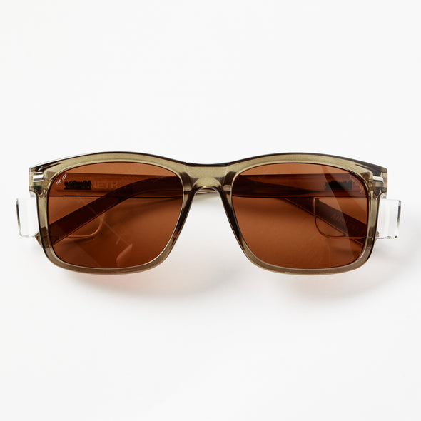 Kenneth Olive Frame / Brown Lens Polarised Safety Glasses