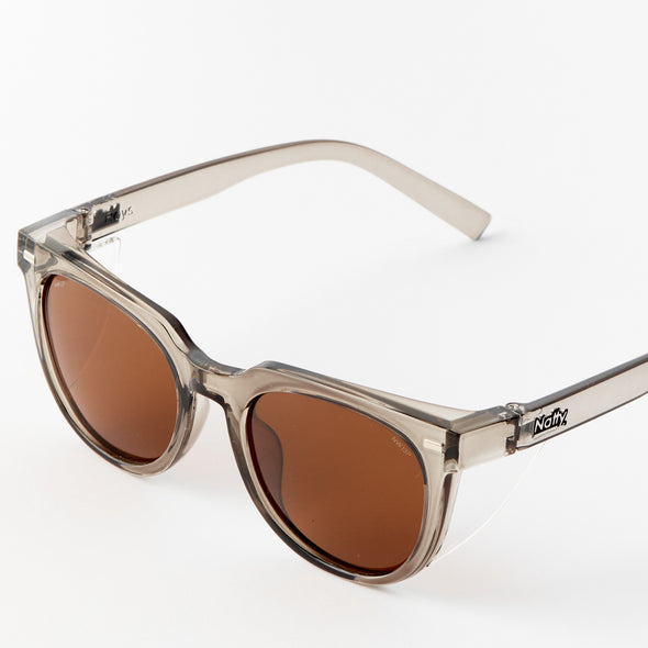 Roys Steel Frame / Brown Lens Polarised Safety Glasses