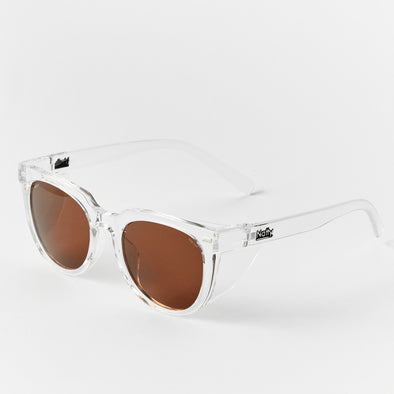 Roys Clear Frame / Brown Lens Polarised Safety Glasses