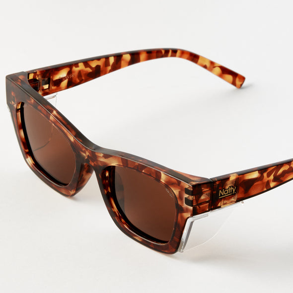 Browse Hazel Tortoise Frame / Brown Lens Polarised Safety Glasses